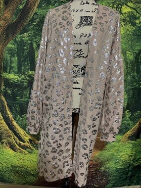 Leopard Long Cardigan - Blush Taupe